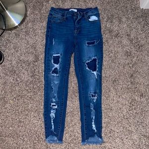 Cello Blue Ripped skinny jeans